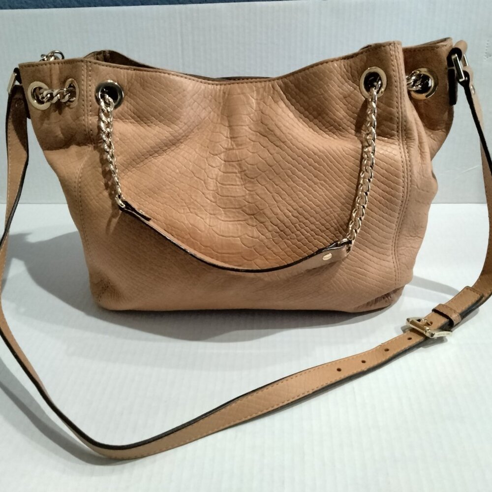 MICHAEL Michael Kors Tan Pebbled Leather Shoulder Bag